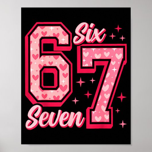 Funny 6 7 Six Seven Meme Saying Valentine Couple M Poster (Vorne)