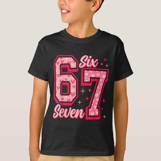 Funny 6 7 Six Seven Meme Saying Valentine Couple M T-Shirt (Vorderseite)