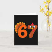 Funny 6 7 Six Seven Meme Thanksgiving Turkey Holid Karte (Gelbe Blume)