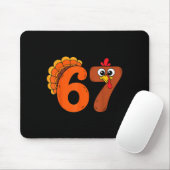 Funny 6 7 Six Seven Meme Thanksgiving Turkey Holid Mousepad (Mit Mouse)