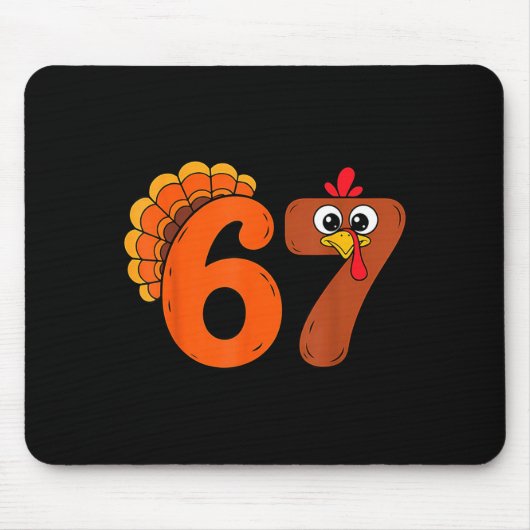 Funny 6 7 Six Seven Meme Thanksgiving Turkey Holid Mousepad (Vorne)