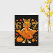 Funny 6 7 Thanksgiving Leopard Bow Turkey Six Seve Karte (Gelbe Blume)