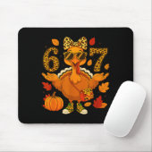 Funny 6 7 Thanksgiving Leopard Bow Turkey Six Seve Mousepad (Mit Mouse)