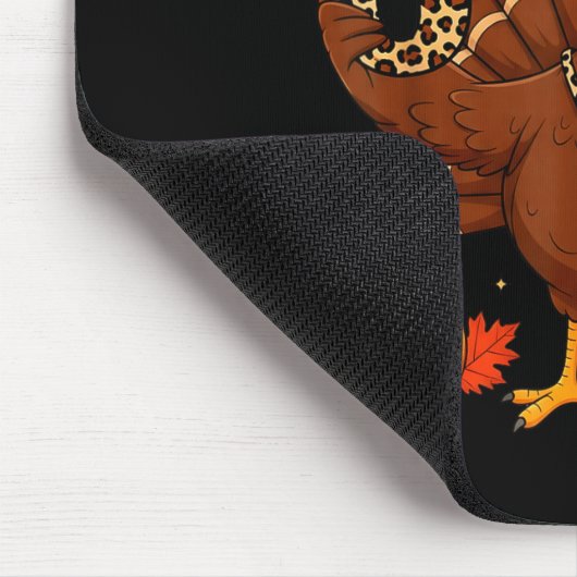 Funny 6 7 Thanksgiving Leopard Bow Turkey Six Seve Mousepad (Ecke)
