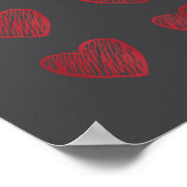 Funny 6 7 Valentine Love Heart Playing Card Couple Poster (Ecke)