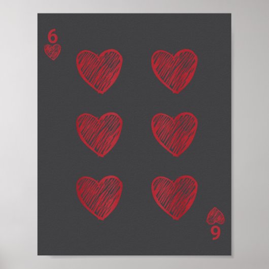 Funny 6 7 Valentine Love Heart Playing Card Couple Poster (Vorne)