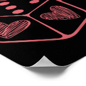 Funny 6 7 Valentine Love Heart Playing Card Couple Poster (Ecke)