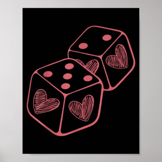Funny 6 7 Valentine Love Heart Playing Card Couple Poster (Vorne)