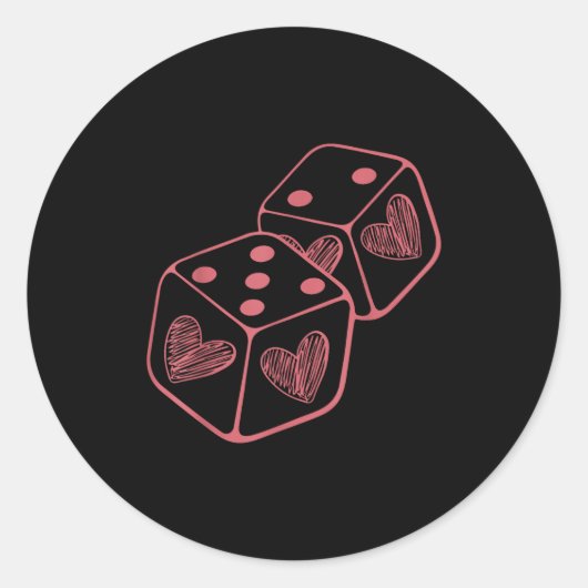 Funny 6 7 Valentine Love Heart Playing Card Couple Runder Aufkleber (Vorderseite)