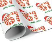 Funny 6 7 Wrapping Paper, Santa Says 6 7 Christmas Geschenkpapier (Rolleneckpunkt)