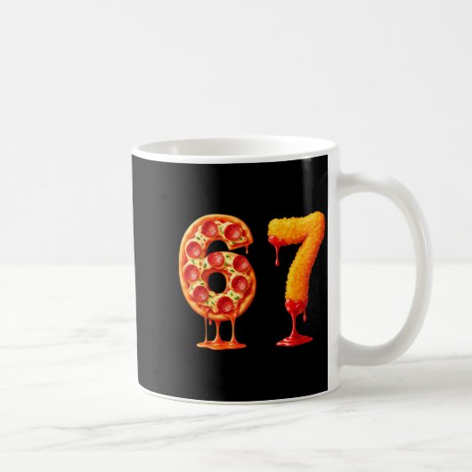 Funny 6 7 Zza Nugget Meme Six Seven 67 Food Lovers Kaffeetasse (Rechts)