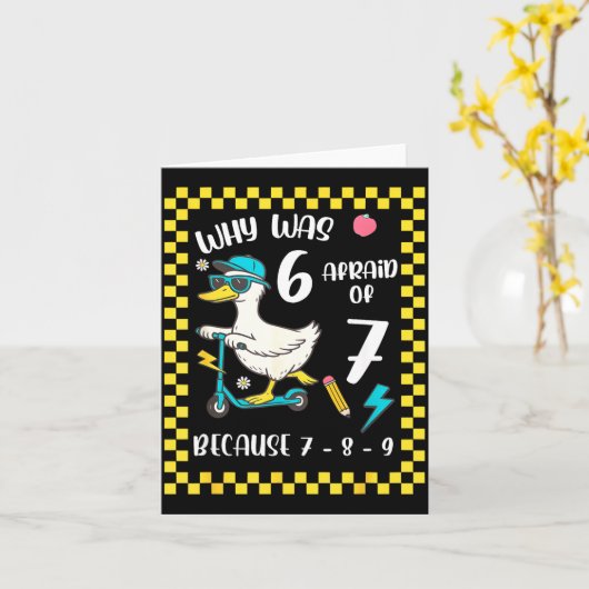 Funny 6 Afraid Of 7 Silly Goose Six Seven 67 Meme  Karte (Gelbe Blume)