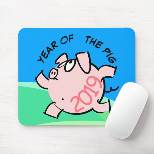 Funny 6 Cartoon Chinesisches Schweinjahr Zodiac MP Mousepad (Mit Mouse)