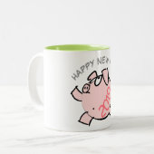 Funny 6 Cartoon Illustration Pig Custom Year Tasse (Vorderseite Links)