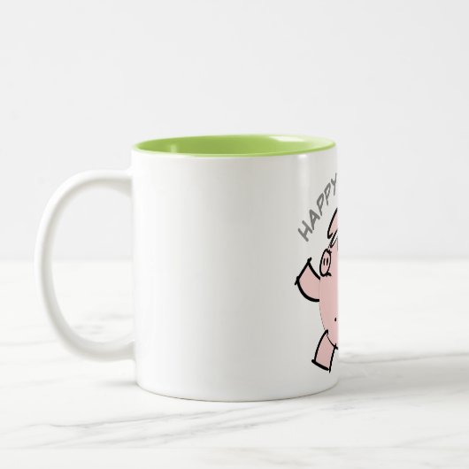 Funny 6 Cartoon Illustration Pig Custom Year Tasse (Links)