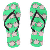 Funny 6 Cartoon Pig Wählen Sie Farbe Frauen Drehte Badesandalen (Fußbett)