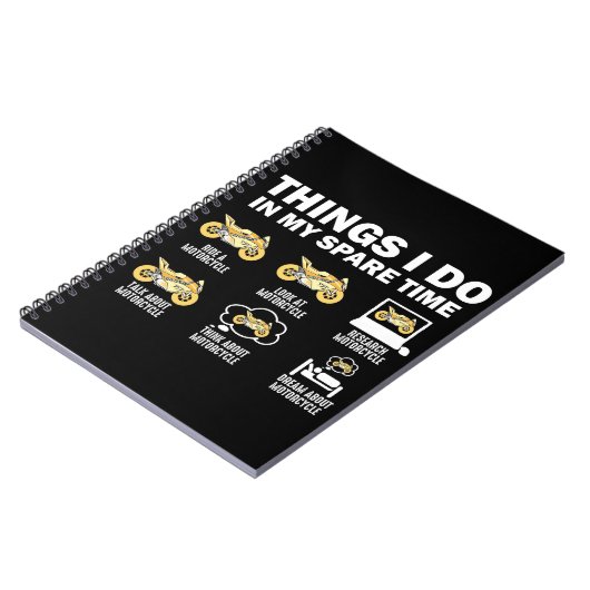 Funny 6 Dinge, die ich in meiner Freizeit Motorrad Notizblock (Linke Seite)