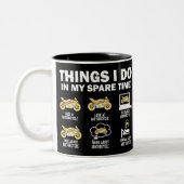 Funny 6 Dinge, die ich in meiner Freizeit Motorrad Zweifarbige Tasse (Links)