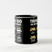 Funny 6 Dinge, die ich in meiner Freizeit Motorrad Zweifarbige Tasse (Mittel)