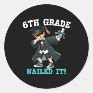 Funny 6th Grade Boys Abschluss Grad Dabbing Cl of Runder Aufkleber