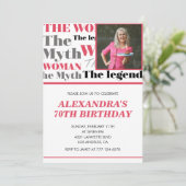 Funny 70. Geburtstag Einladung Foto Myth Legend (Stehend Vorderseite)