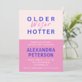Funny 70. Geburtstag Einladungen Older Wiser (Stehend Vorderseite)