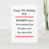 Funny 70. Geburtstag Gin Geburtstagskarte Karte (Vorderseite)