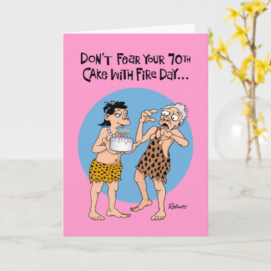 Funny 70. Geburtstag Karte (Gelbe Blume)