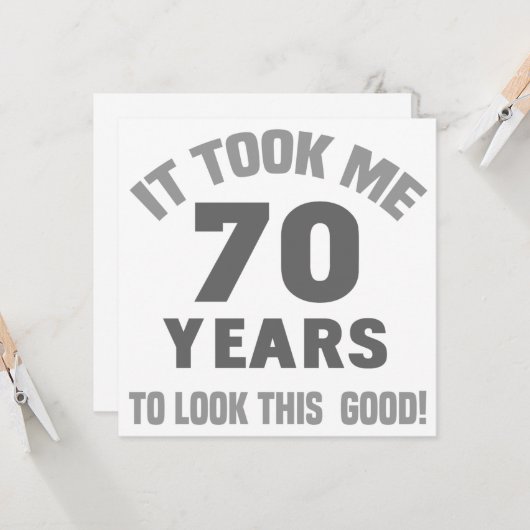 Funny 70. Geburtstag Karte (Vorderseite/Rückseite Beispiel)