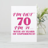 Funny 70. Geburtstag Karte (Stehend Vorderseite)