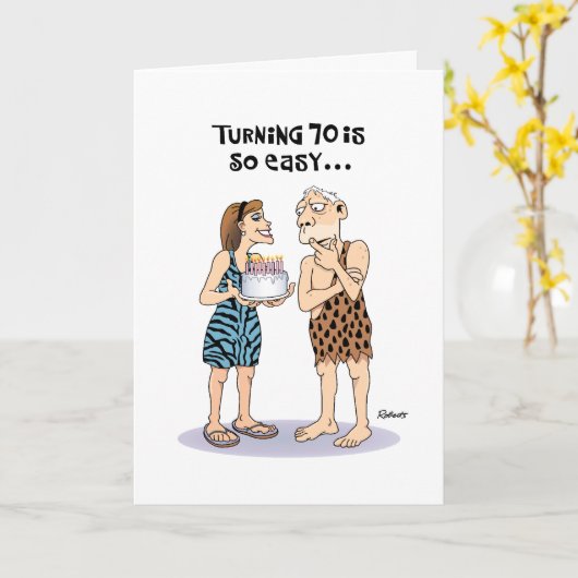 Funny 70. Geburtstag Karte (Gelbe Blume)