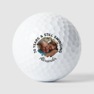 Funny 70. Geburtstag noch schwindend Foto & Name Golfball
