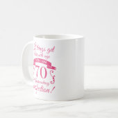 Funny 70. Geburtstag 'Perfection' Kaffeetasse (Vorderseite Links)