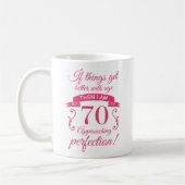 Funny 70. Geburtstag 'Perfection' Kaffeetasse (Links)