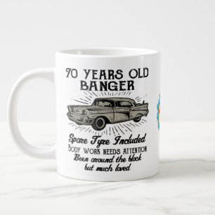 Funny 70. Geburtstag Retro Auto Banger Add Name Da Jumbo-Tasse