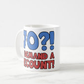 Funny 70. Geburtstagsgeschenk Kaffeetasse (Vorderseite Links)