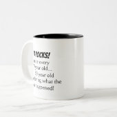 Funny 70. Geburtstagsgeschenk Zweifarbige Tasse (Vorderseite Links)