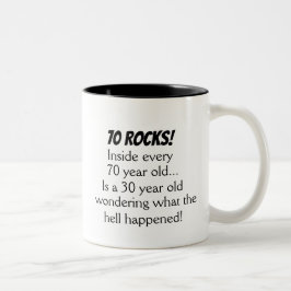 Funny 70. Geburtstagsgeschenk Zweifarbige Tasse