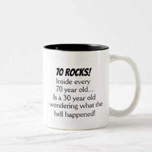 Funny 70. Geburtstagsgeschenk Zweifarbige Tasse