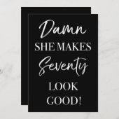 Funny 70. Geburtstagsparty Einladung (Vorne/Hinten)