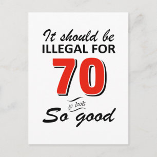 Funny 70 Jahre alt Geburtstagsdesigns Postkarte