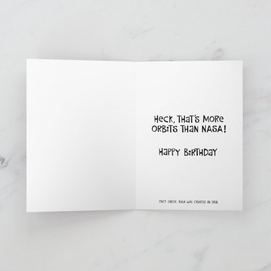 Funny 70. Orbit Geburtstag Karte (Innenseite)