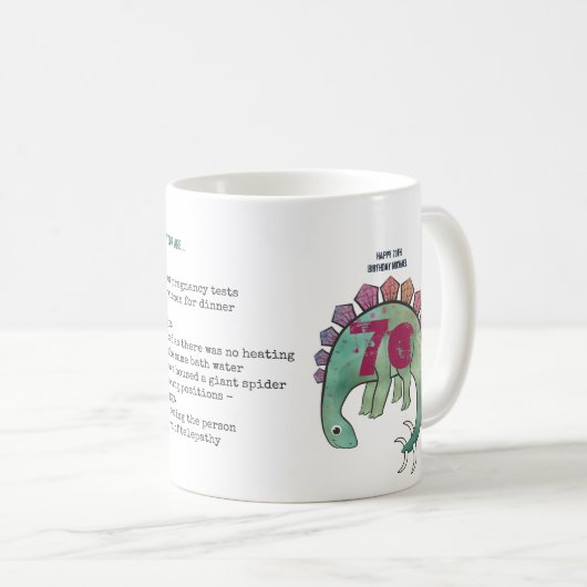 Funny 70. Personalisiert 'When I was Your Age' Man Kaffeetasse (VorderseiteRechts)