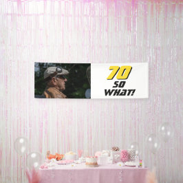 Funny 70 so, was Zitat Foto 70. Geburtstagsparty Banner