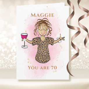 Funny 70 und fabulous Sassy Cartoon 70. Geburtstag Karte