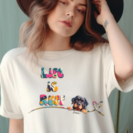 Funny 70er Jahre farbenfroher Retro Rottweiler Ind T-Shirt