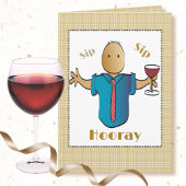 Funny 70th Birthday for Him Male Cartoon Wine Karte