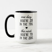 Funny 70th Birthday Personalized Mug - Age Humor Tasse (Links)