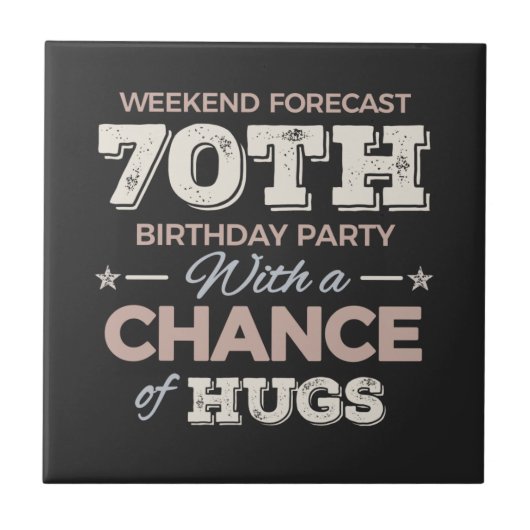 Funny 70th birthday sayings fliese (Vorderseite)