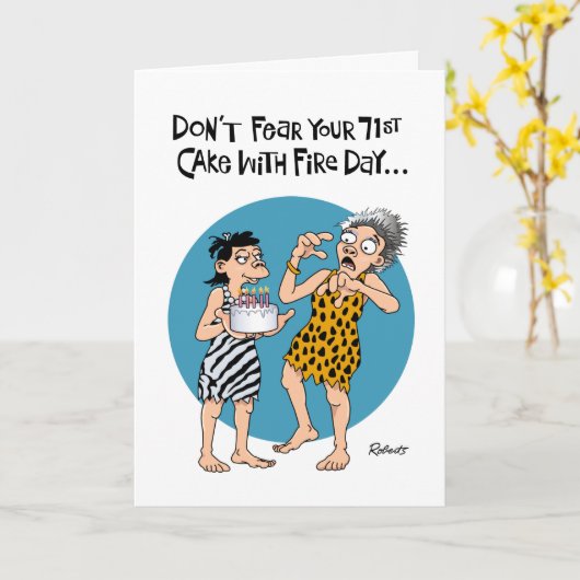 Funny 71. Geburtstag Karte (Gelbe Blume)